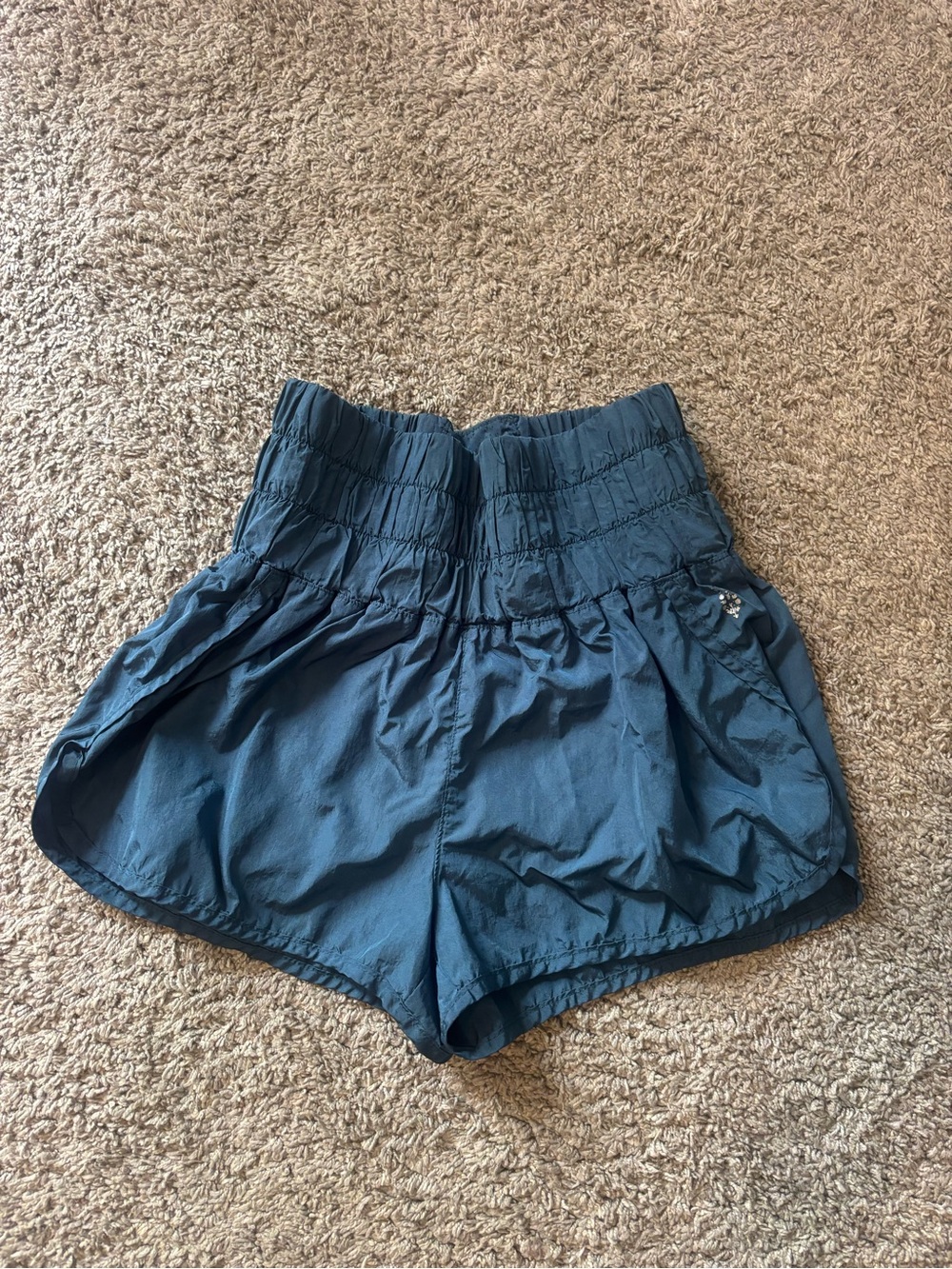 FP Movement by Free People Dark Blue Smocked Waist Athletic Shorts